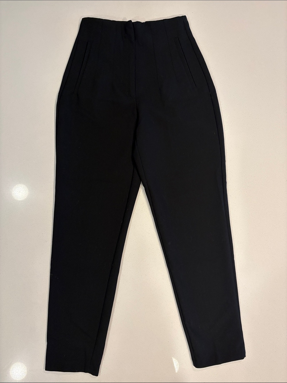Zara Black High-Waist Tailored Trousers